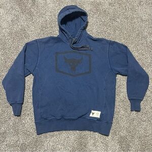 Under Armour Project Rock Men’s Large Brahma Bull Logo Blue Hoodie